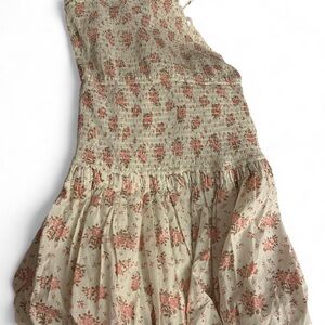 Macy's Cream Babydoll Dress with Pink Floral Print
